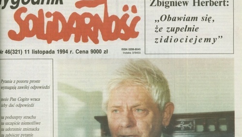 Tygodnik Solidarność z wywiadem z Herbertem