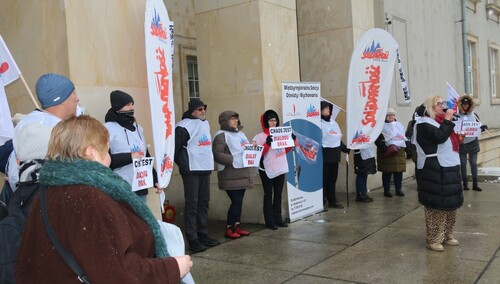 Pikieta oświatowej Solidarności we Wrocławiu