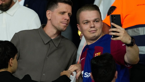 Wojciech Szczęsny na trybunach stadionu Barcelony
