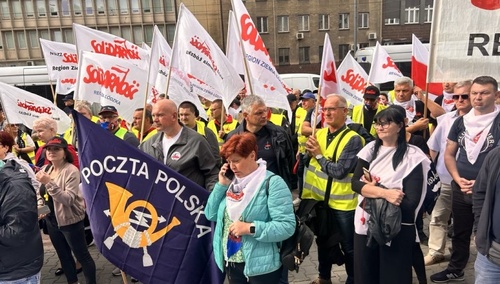 Protest pracowników Poczty Polskiej