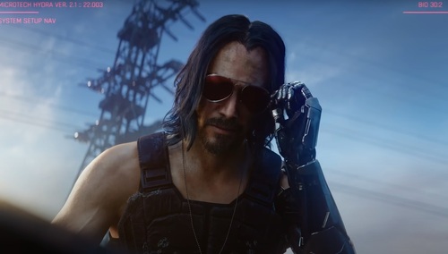 Johnny Silverhand, kadr z traileru do gry Cyberpunk 2077