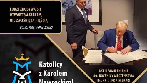 Donald Trump oraz Marek Popiełuszko, bratanek ks. Jerzego