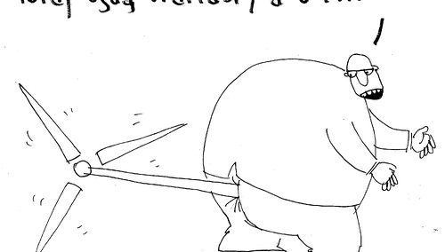 [Nowy rysunek Krysztopy] "Teraz wszędzie tutaj będą wiatraki"