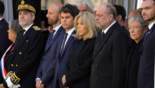 Gabriel Attal, Brigitte Macron i Eric Dupond-Moretti