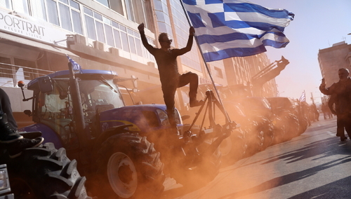 Protesty rolników w Grecji