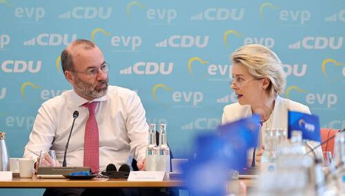 Przewodniczący EPP Manfred Weber i szefowa KE Ursula von der Leyen