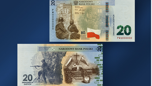 banknot kolekcjonerki upamiętniający Powstanie Warszawskie