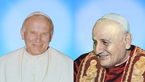Od lewej: Jan Paweł II, Jan XXIII