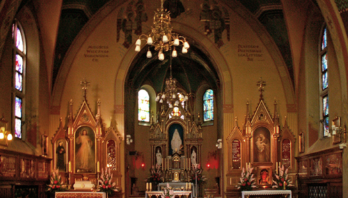 Kaplica św. Józefa w Sanktuarium Bożego Miłosierdzia w Krakowie-Łagiewnikach z obrazem Adolfa Hyły