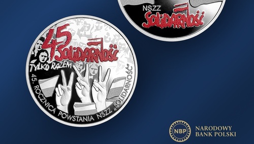 Moneta na 45-lecie NSZZ "Solidarność"