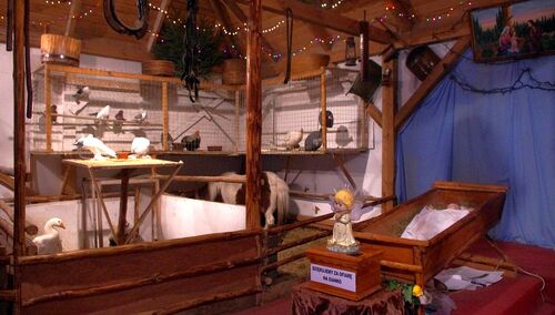 Żywa szopka przy kościele św. Stanisława Kostki w Warszawie