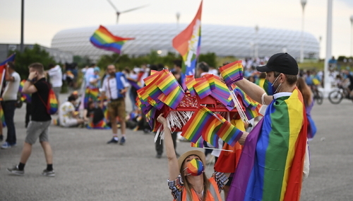 Stadion w Monachium przed meczem Niemcy-Węgry