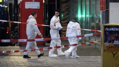 Miejsce ataku w centrum Mannheim