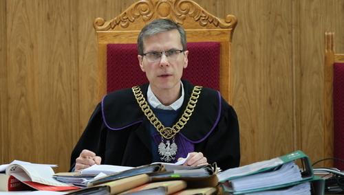 Sędzia Łukasz Grylewicz na sali rozpraw Sądu Rejonowego dla Warszawy-Śródmieścia