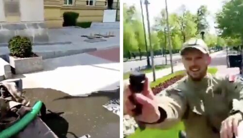 Rolnik wylał gnojówkę przed kancelarią Donalda Tuska