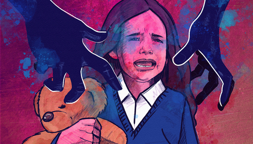 Przerażone dziecko. Ilustracja poglądowa