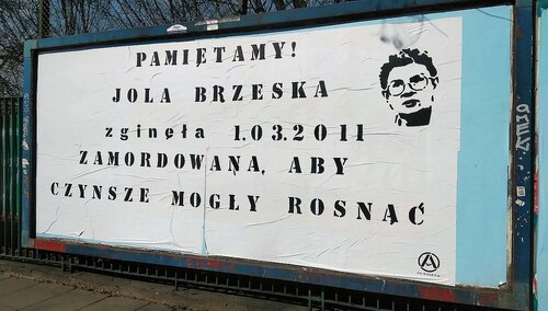 Plakat dotyczący Jolanty Brzeskiej