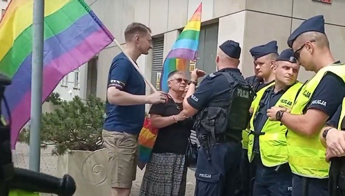 Kramek na demonstracji pod TK