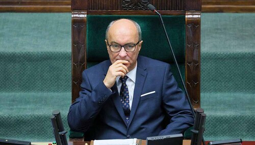 Marszałek sejmu Włodzimierz Czarzasty na sali obrad Sejmu