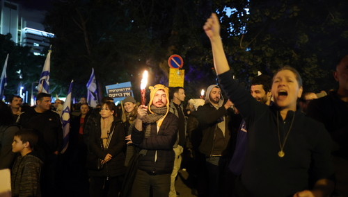 Tel Awiw. Protest przeciwko reformie sądownictwa