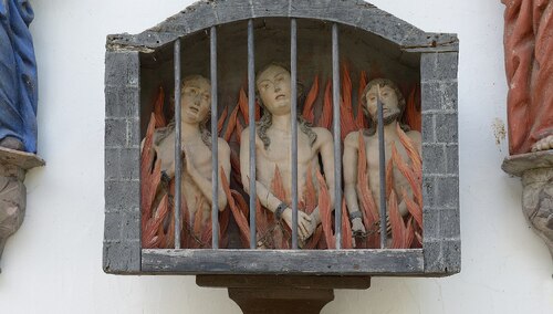 Scena czyśćca, Völs am Schlern – miejscowość we Włoszech, region Trydent-Górna Adyga