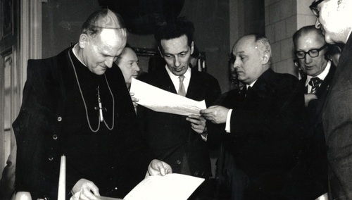 Od lewej: Karol Wojtyła, Krzysztof Kozłowski, Zygmunt Pawlus, N.N., Jerzy Turowicz