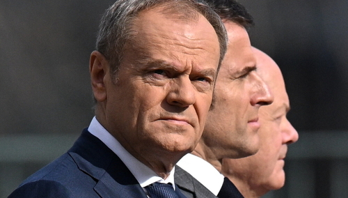 Donald Tusk, Emmanuel Macron i Olaf Scholz
