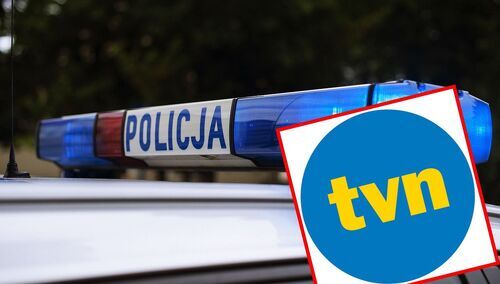 Radiowóz policji, logo TVN