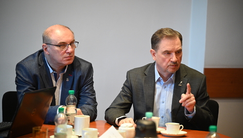 Artur Skieresz, przewodniczący konińskiej "Solidarności" i Piotr Duda, przewodniczący KK 