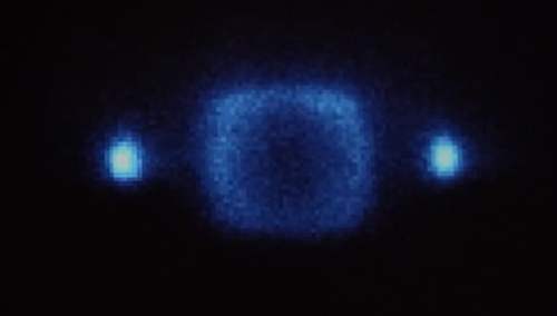 Schłodzony laserowo łańcuch jonów wapnia