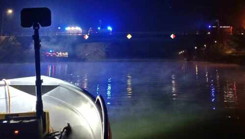 Zdjęcie  z akcji ratunkowej na Kanale Żerańskim