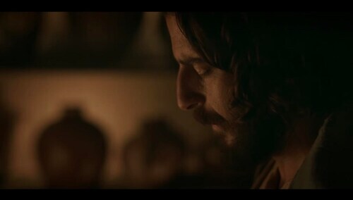 Scena przemiany wody w wino w Kanie Galilejskiej