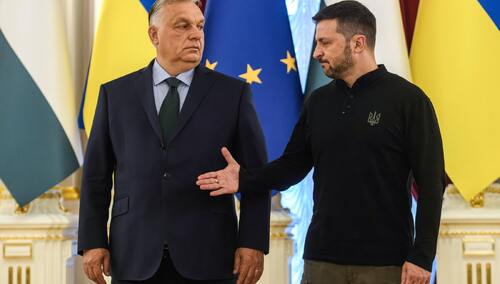 Premier Węgier Viktor Orban i prezydent Ukrainy Wołodymyr Zełenski