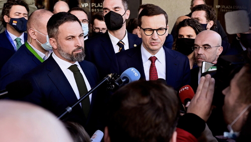 Santiago Abascal VOX i Mateusz Morawiecki