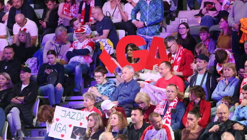 Polscy kibice podczas meczu tenisowego turnieju kwalifikacyjnego Billie Jean King Cup