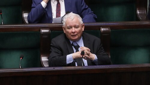 Warszawa, 15.12.2022. Jarosław Kaczyński na sali obrad Sejmu