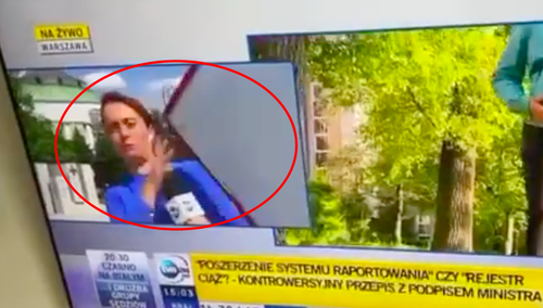[WIDEO] Wpadka na antenie TVN24. Reporterka oberwała w twarz