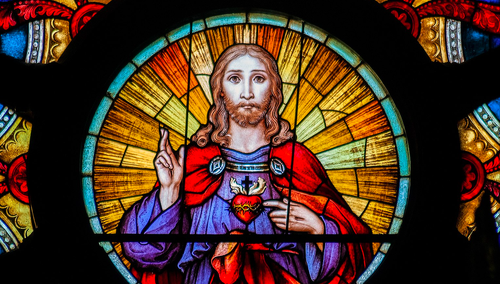 Witraż w kościele św. Ifigenii