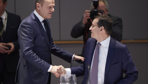 Donald Tusk i Mateusz Morawiecki