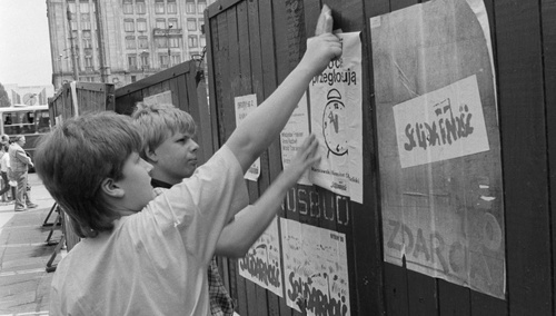 Kampania wyborcza na ulicach Warszawy, wiosna 1989