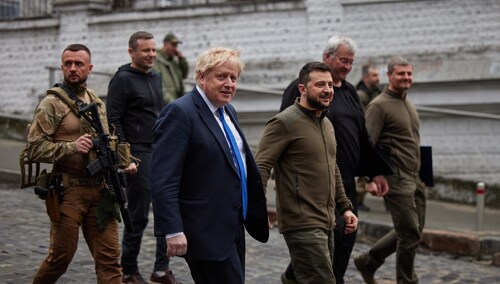 Boris Johnson i Wołodymyr Zełenski