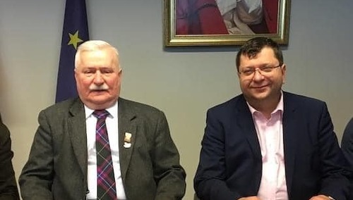 Zbigniew Stonoga i Lech Wałęsa