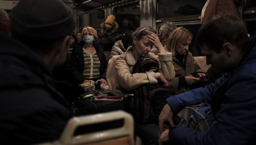 Pociąg z ukraińskimi uchodźcami do Polski