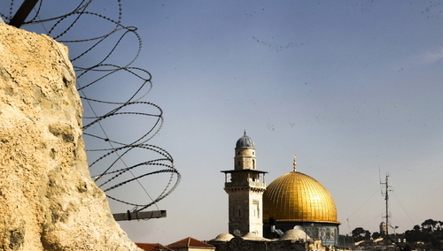Jerozolima. Widok ma meczet Al-Aksa na Wzgórzu Świątynnym