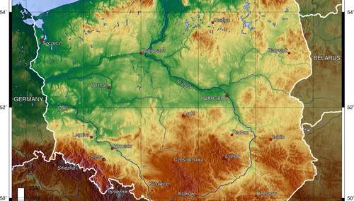 Mapa topograficzna Polski, zdjęcie podglądowe