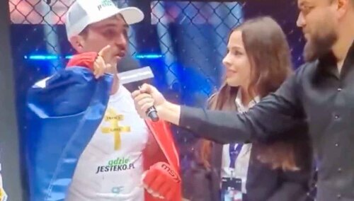 Hugo Deux tuż po walce podczas 106 gali KSW