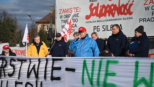 Protest przed PG Silesia