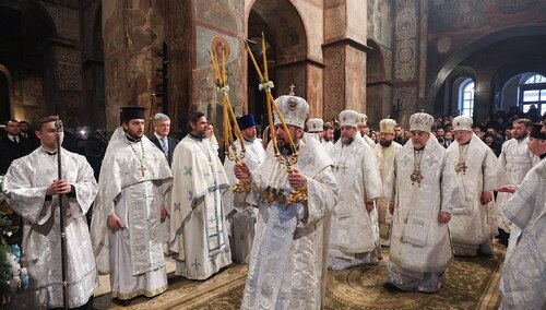 Liturgia Narodzenia Pańskiego w Soborze św. Zofii w Kijowie, 2019