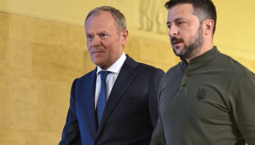 Donald Tusk i Wołodymyr Zełenski