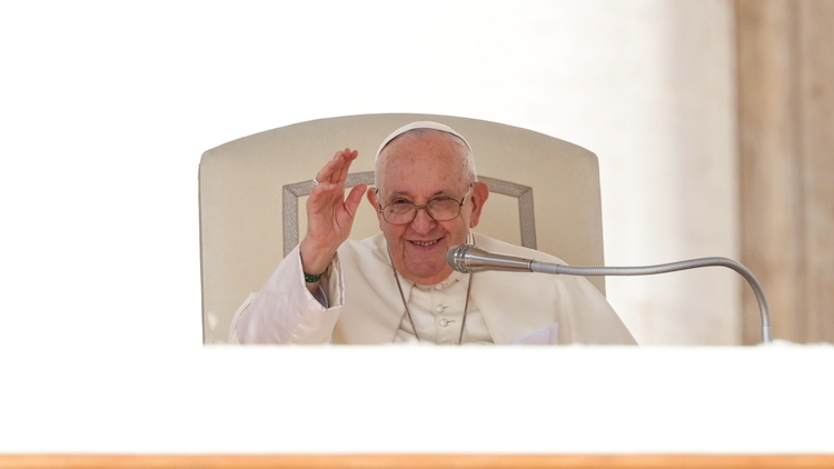 Papież Franciszek podczas audiencji generalnej